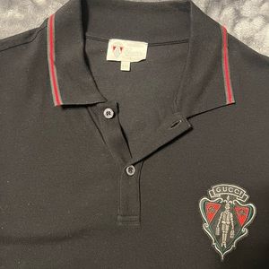 Black Gucci Crest Polo,XXL